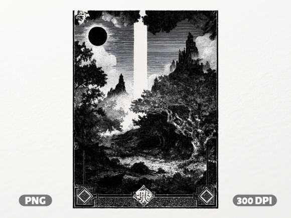 Dark Sun Enchantment Graphics for T-Shirt Designs