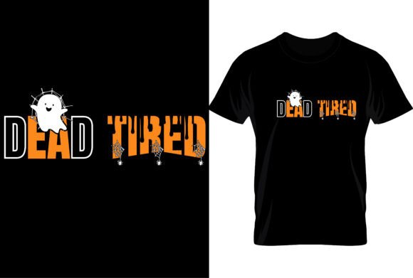 Dead Tired Halloween Ghost Zip Funny: Graphics & T-Shirt
