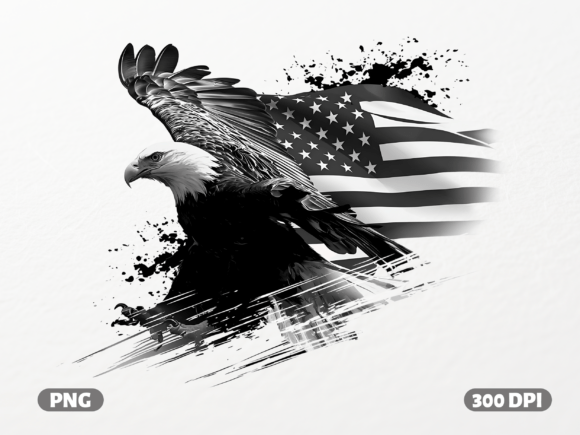 Patriotic Eagle Flag Grunge Graphics for T-Shirt Designs