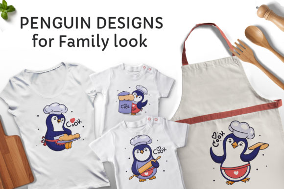 Penguines. Apparel Designs: Graphics & Illustrations