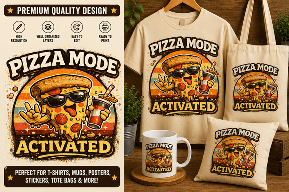 Pizza Mode Activated 🍕🔥 Graphics for T-Shirt Designs