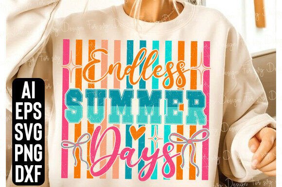 Preppy Endless Summer Days PNG: Graphics for T-Shirt Designs