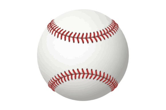 Realistic Baseball Ball Red Stitch Clipa for Graphics and T-Shirt Designs