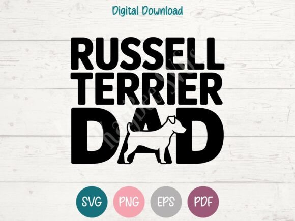 Russell Terrier Dog Dad Graphics for T-Shirt Designs