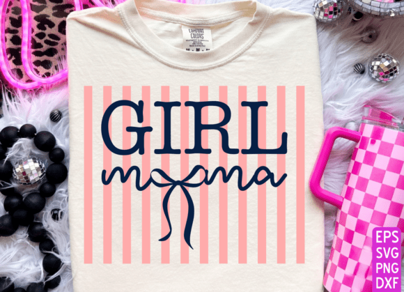 Striped Coquette Girl Mama Graphics & T-Shirt Designs