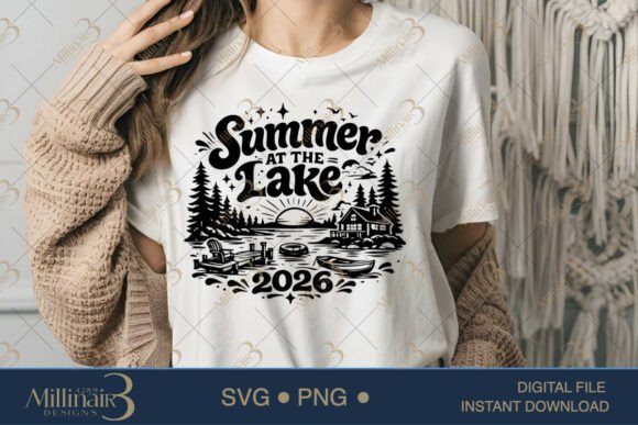 Summer at the Lake 2026 SVG: Funny Graphic T-Shirt Design