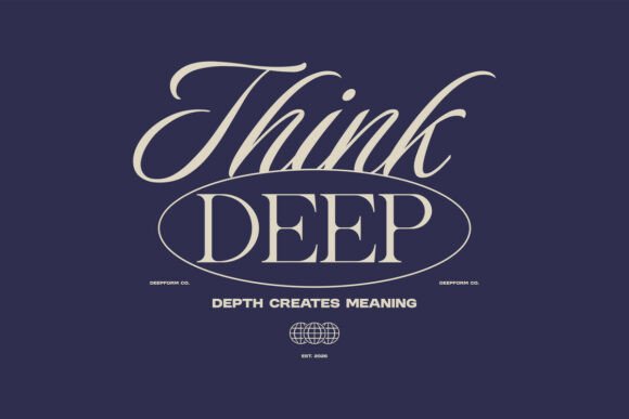 Think Deep Minimal Typography Quotes | Graphics & T-Shirts